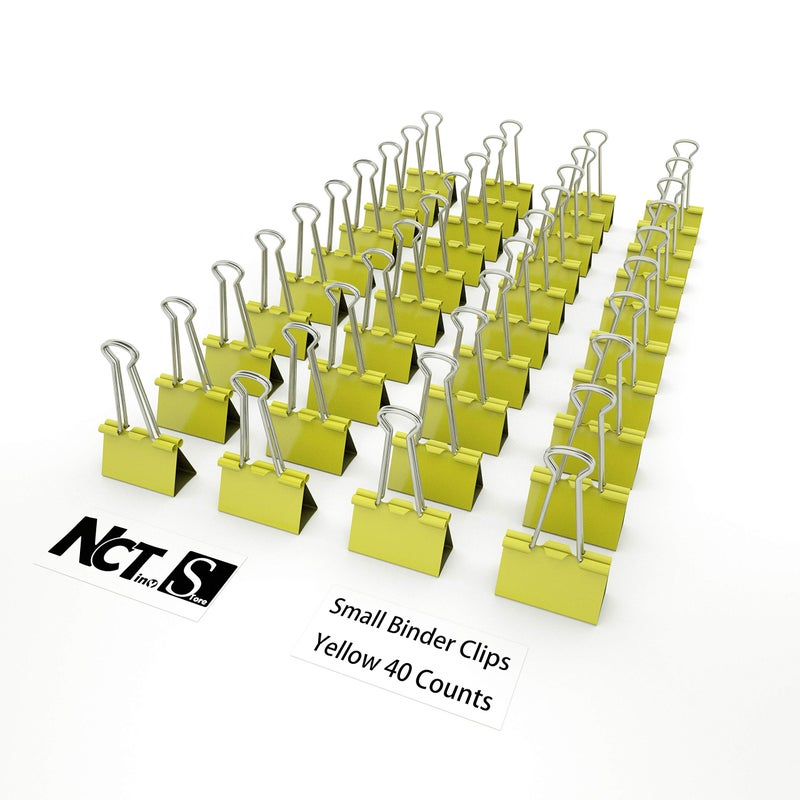 Nctinystore Binder Clips Small Metal Clamp 0.75 inch / 19 mm (Yellow, 40-PCS) - Image 5